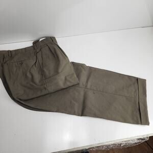 Keith Moor Brown Long Pleated Cuffed Dress Pants Men's Size 33x36